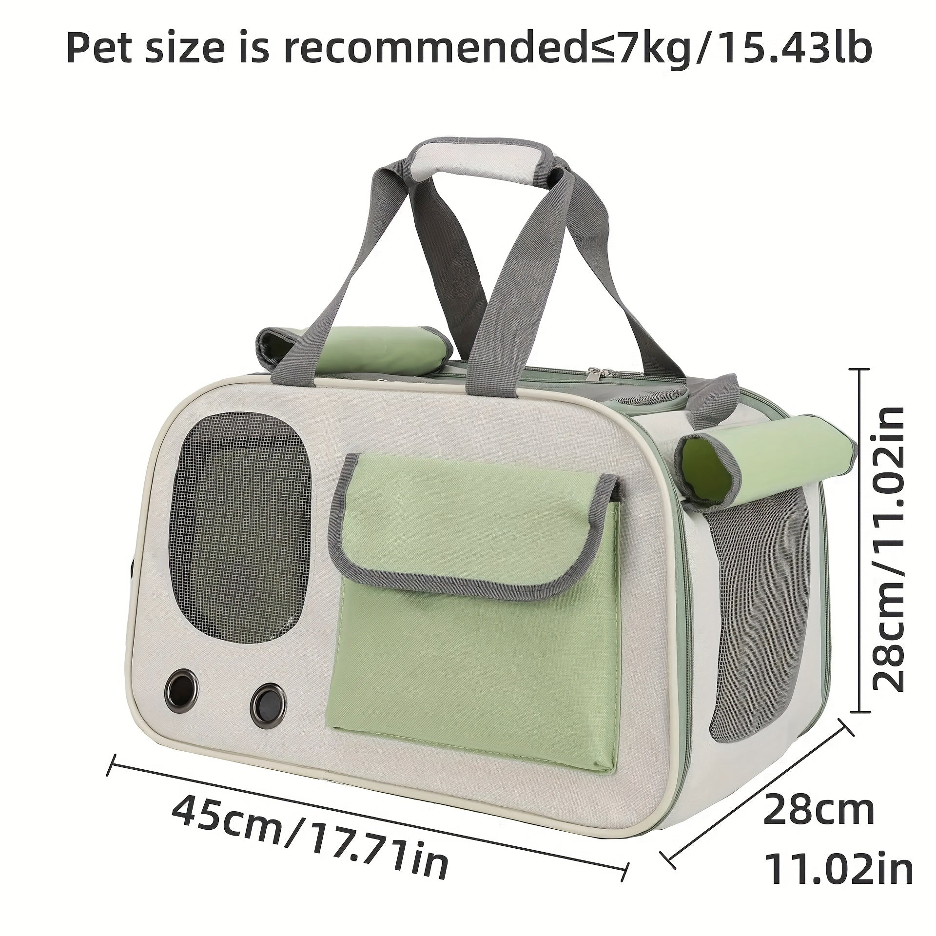 Portable Ventilated Pet Carrier Bag for Cats & Small Dogs