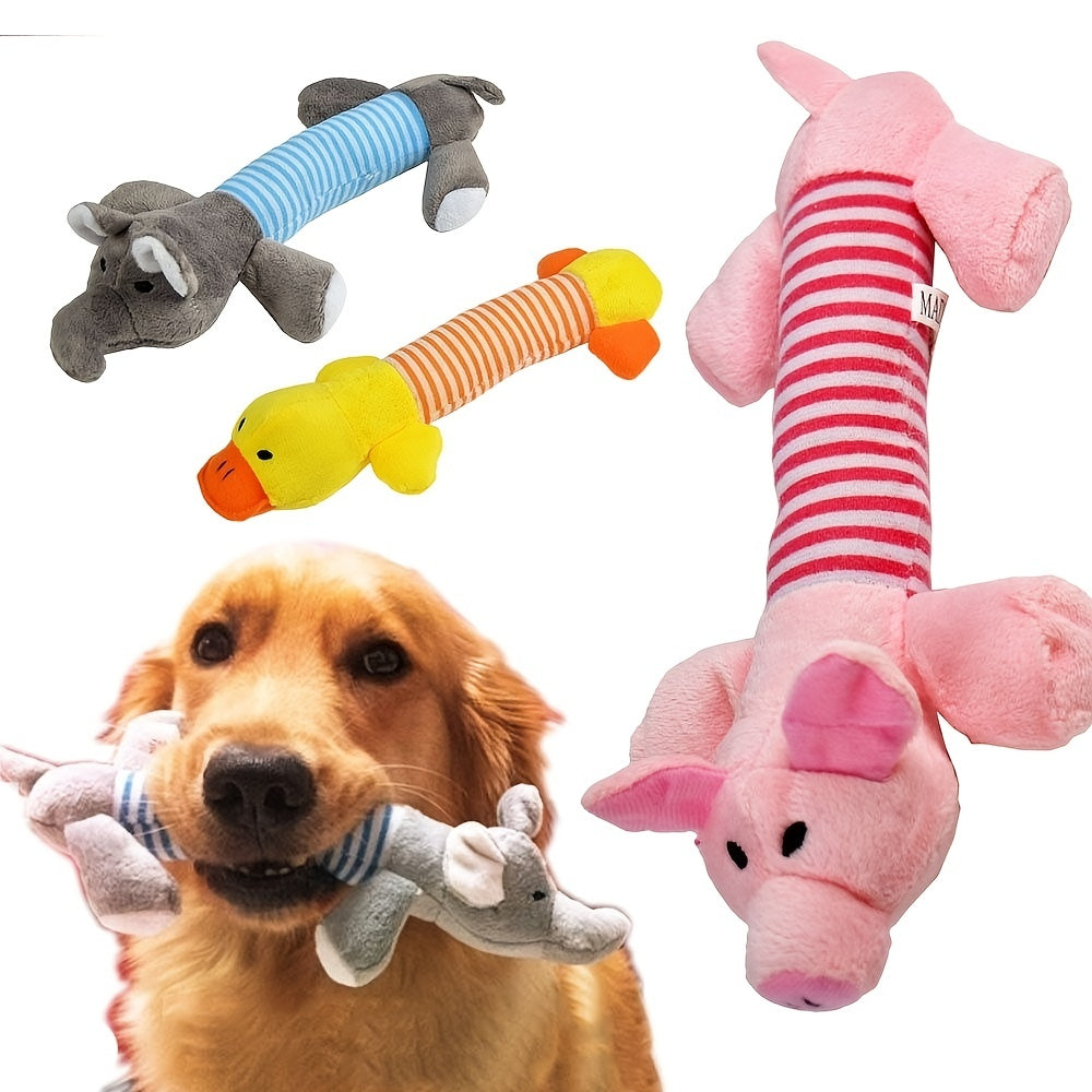 Pig & Elephant Dog Chew Toy – Squeaky & Durable for Aggressive Chewers