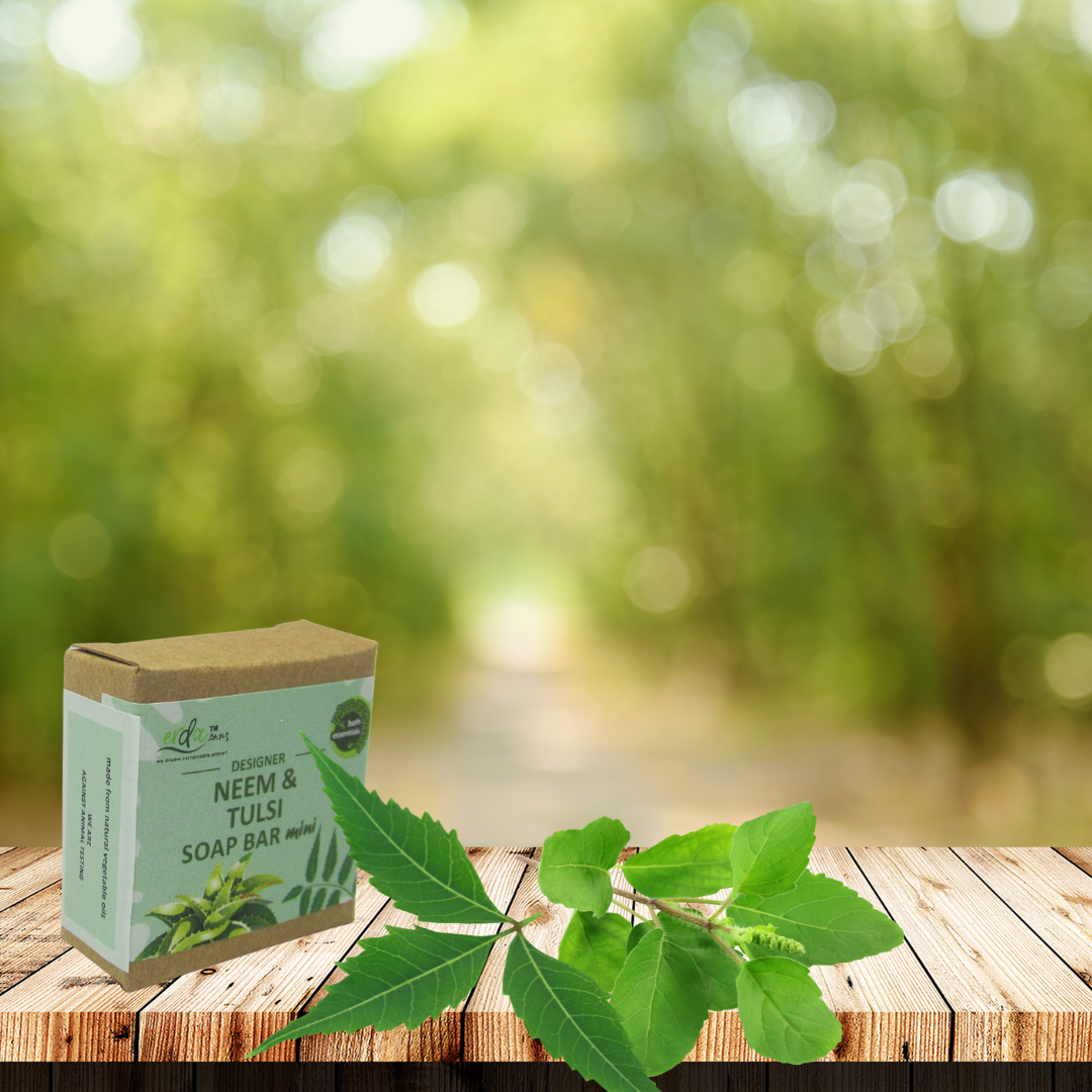 RIMURIMU Handmade Natural Neem & Tulsi Designer Bath Soap MINI