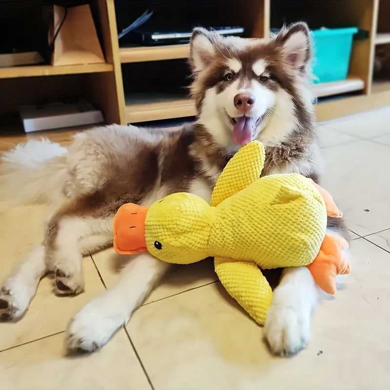 SweetS Large Dog Chew Toy – Heavy-Duty Plush Duck with Squeaker for All Breeds