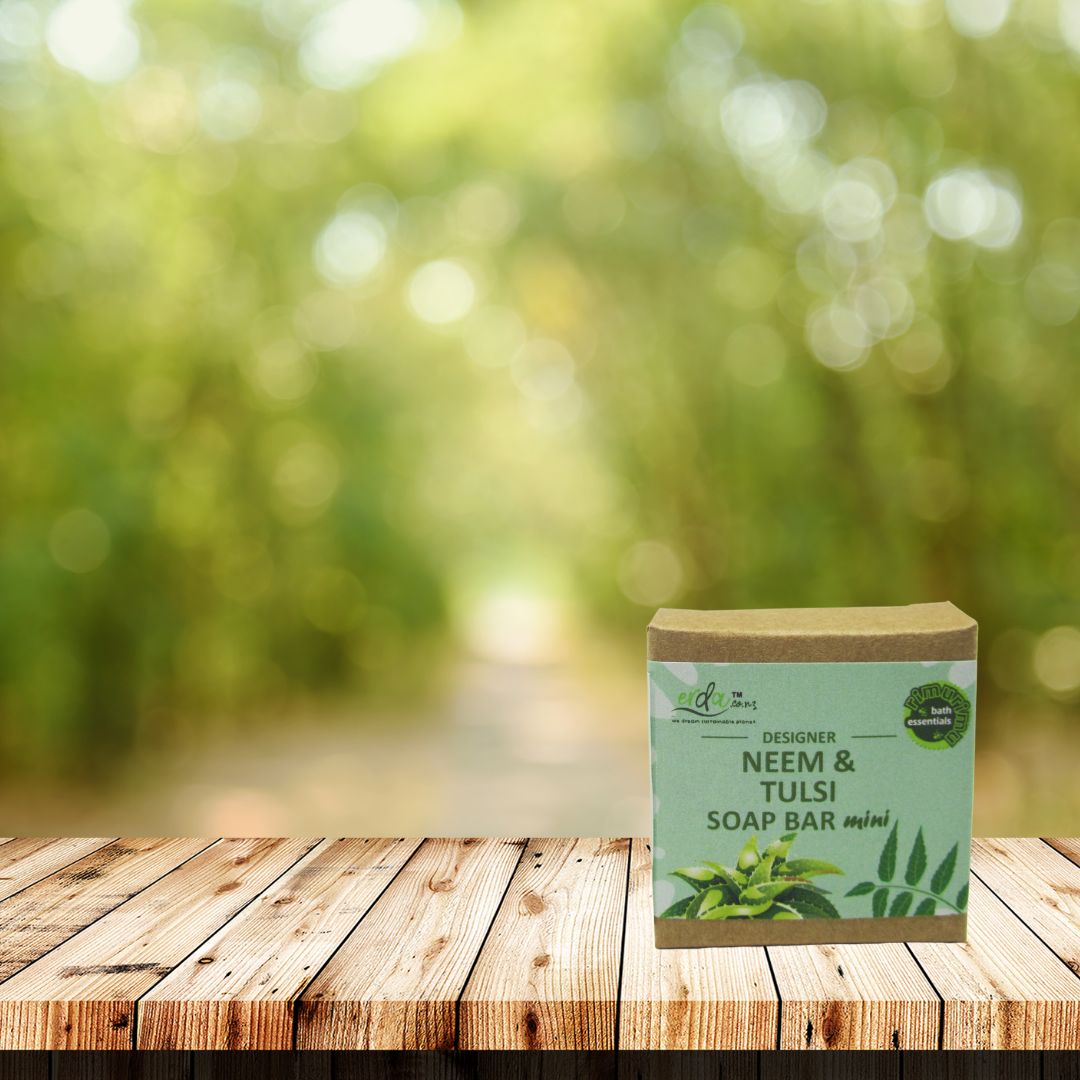 RIMURIMU Handmade Natural Neem & Tulsi Designer Bath Soap MINI