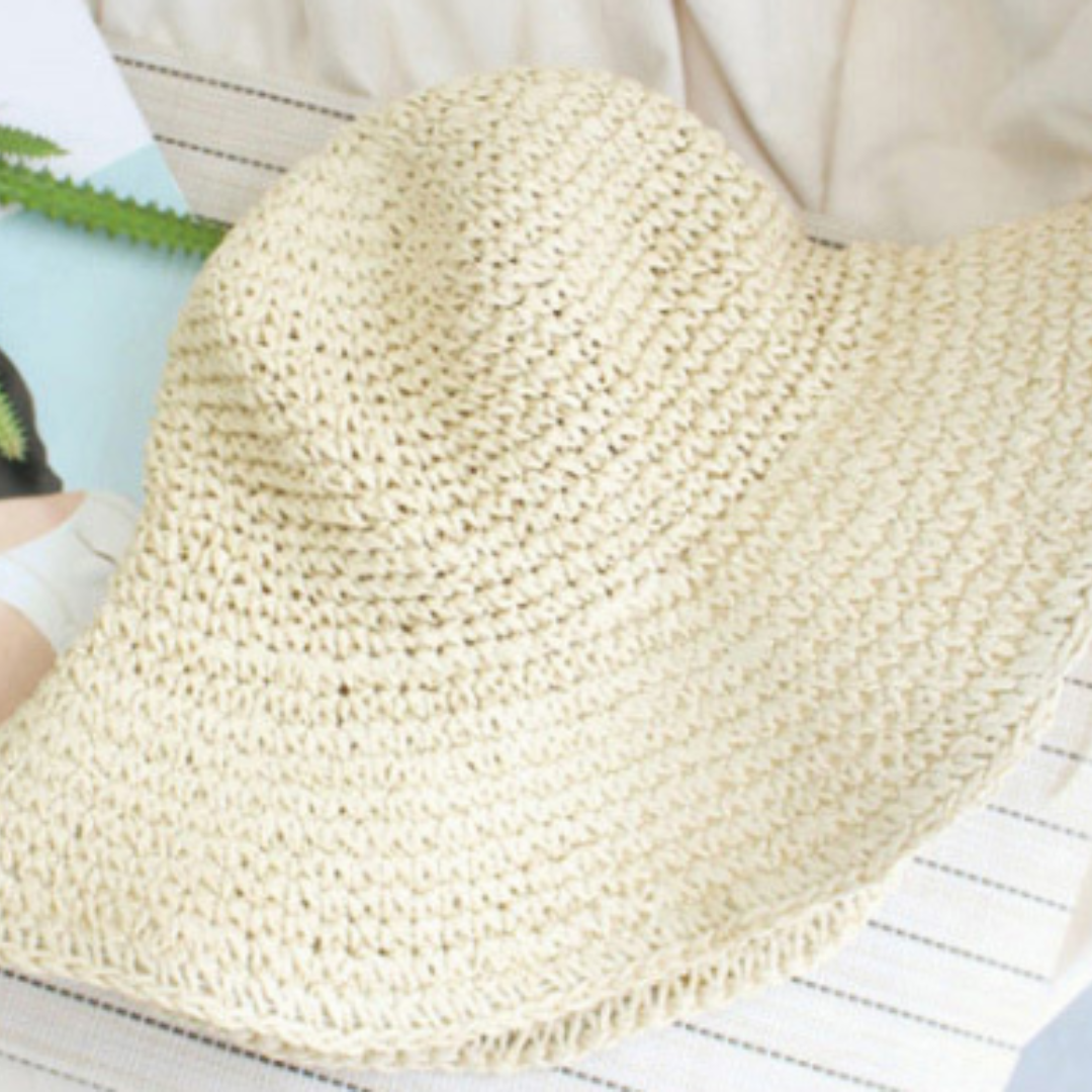 Crochet Straw Hats - Beige
