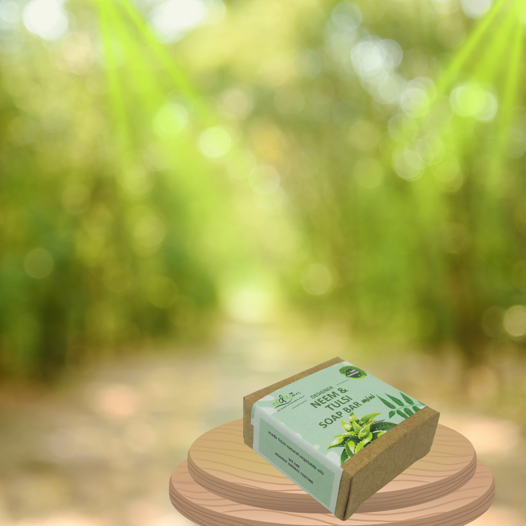RIMURIMU Handmade Natural Neem & Tulsi Designer Bath Soap MINI