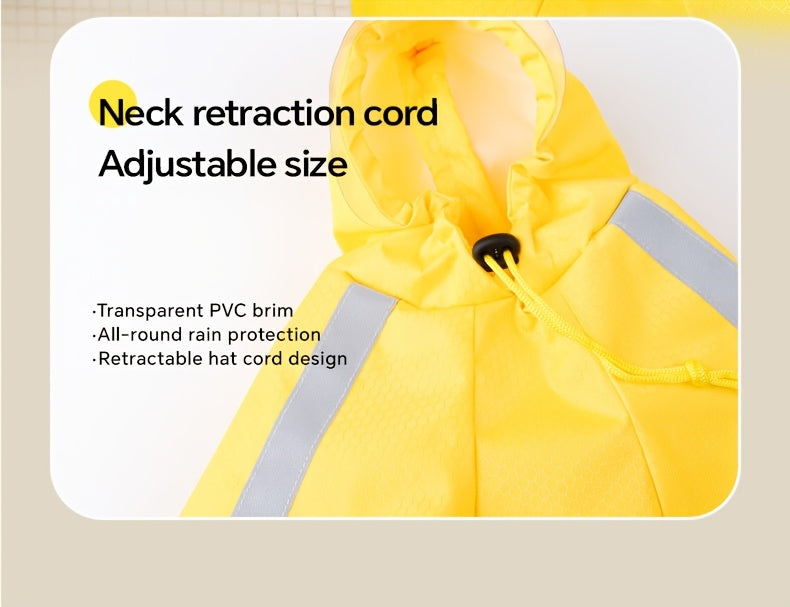 Water-Resistant Dog Raincoat with Easy Button Closure