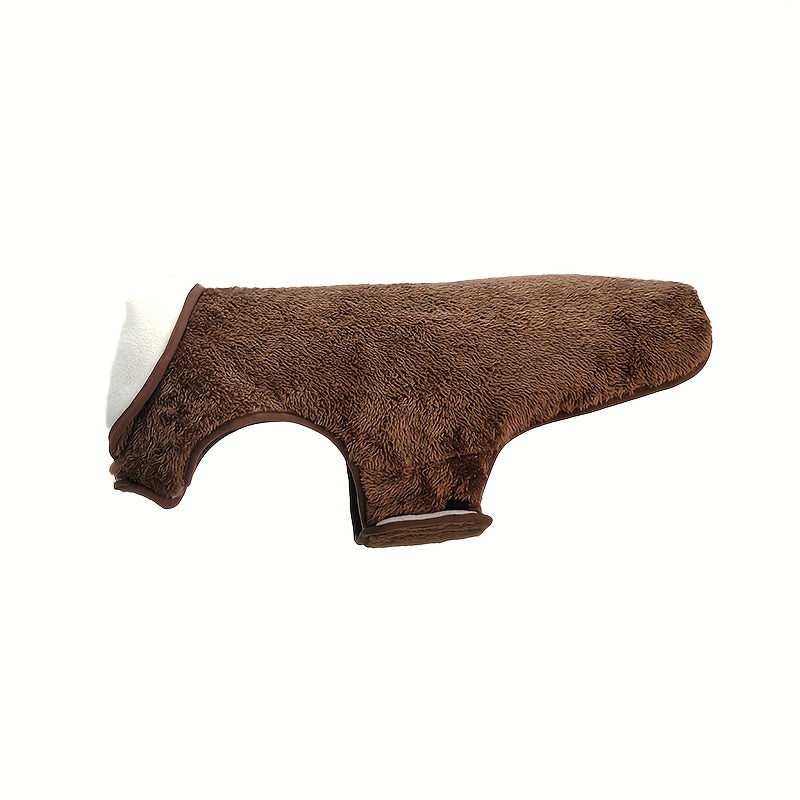 Double-Sided Fleece Dog Winter Coat – Windproof & Warm