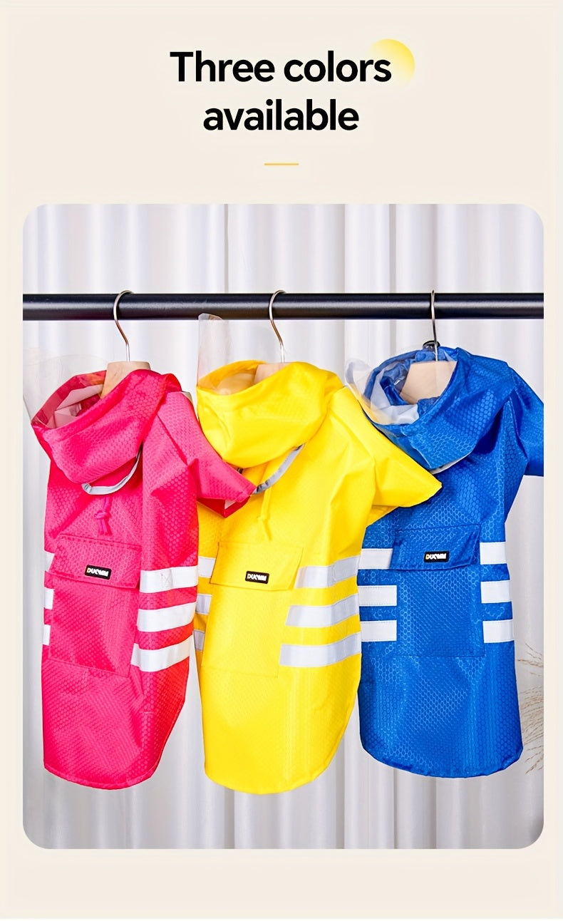 Water-Resistant Dog Raincoat with Easy Button Closure