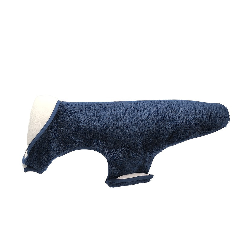 Double-Sided Fleece Dog Winter Coat – Windproof & Warm