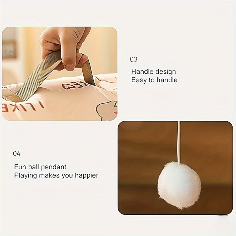 2-in-1 Detachable Indoor Plush Pet Bed with Handle