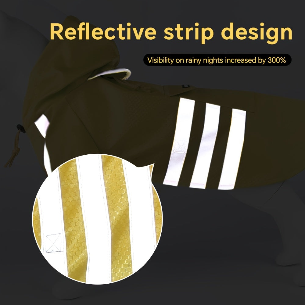 Water-Resistant Dog Raincoat with Easy Button Closure