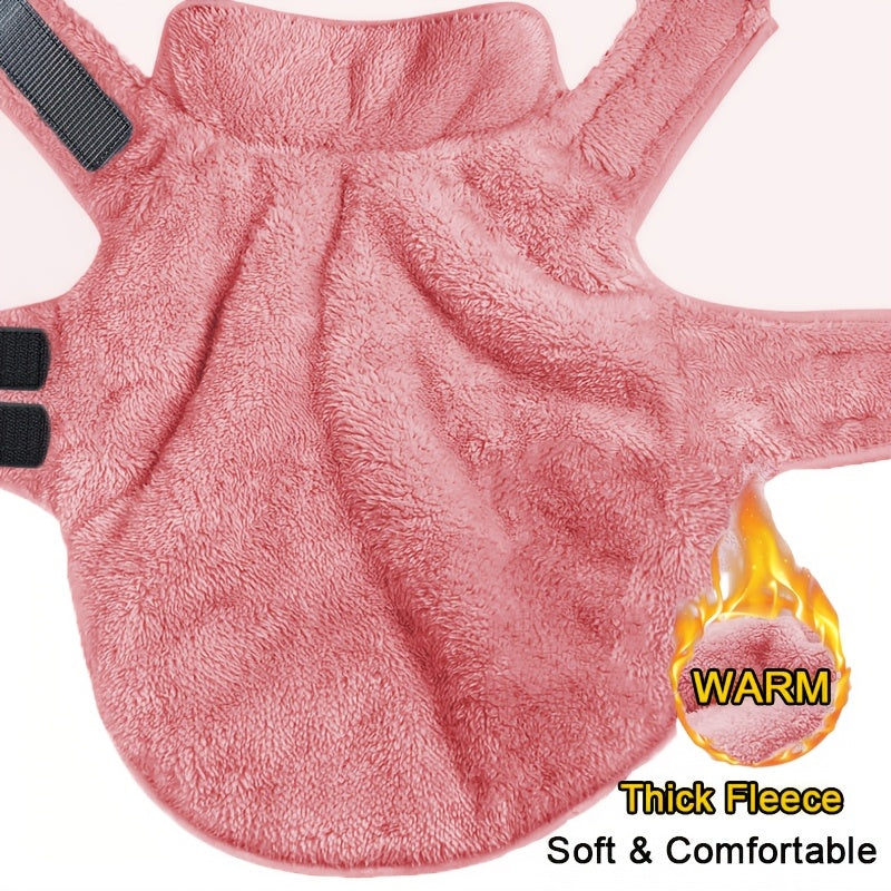 Double-Sided Fleece Dog Winter Coat – Windproof & Warm