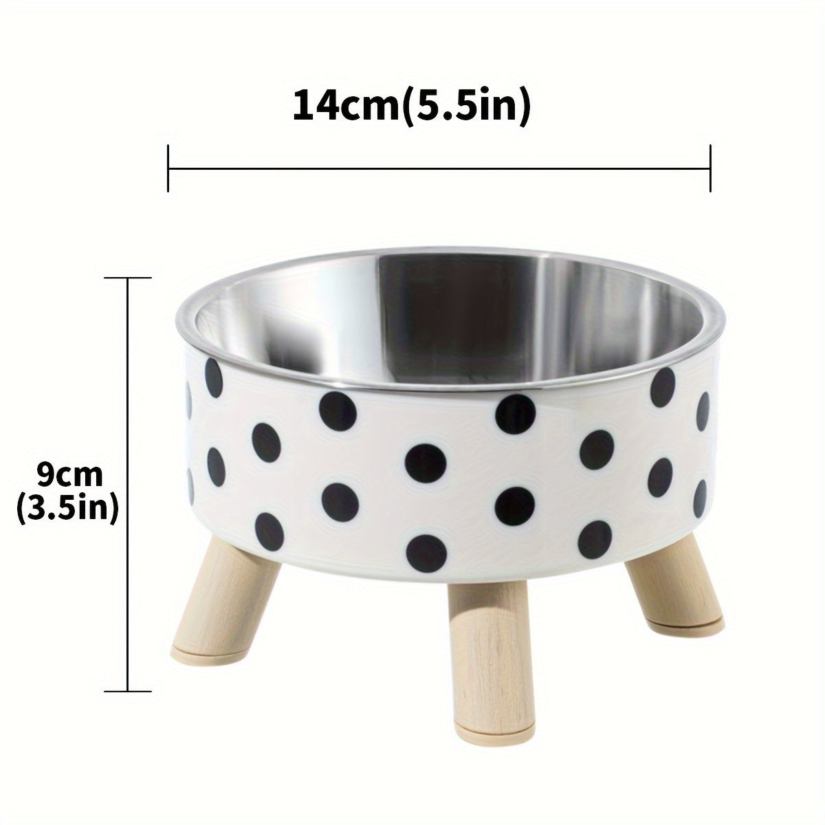 Stainless Steel Elevated Pet Food Bowl – Black & White Checkerboard
