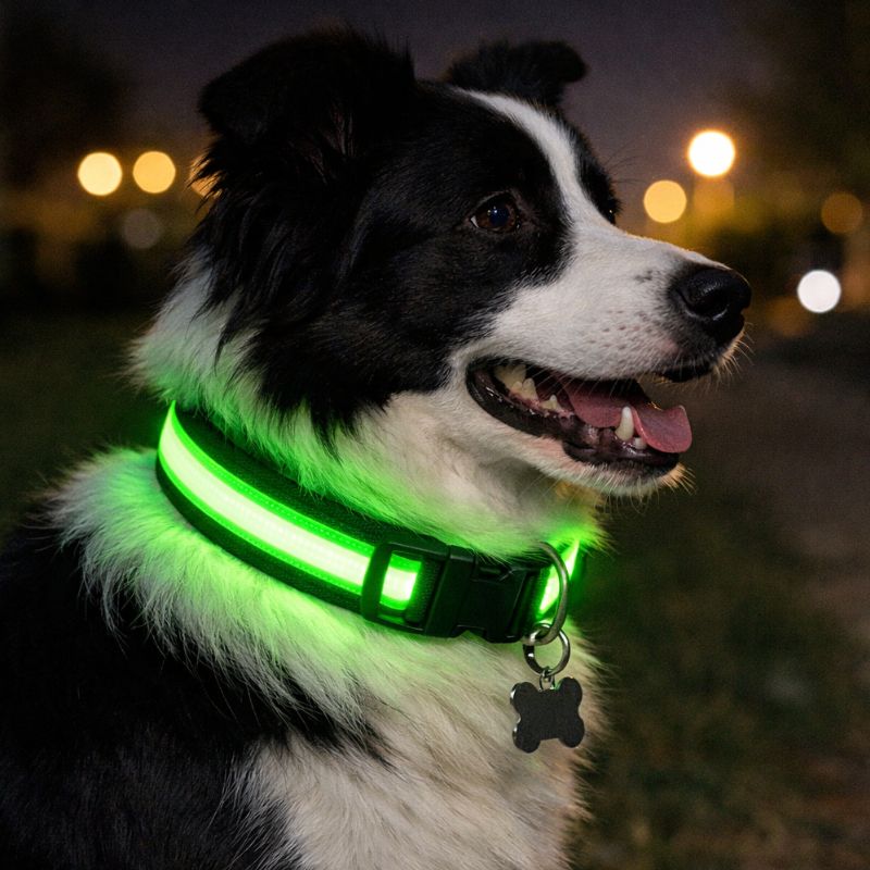 Adjustable Luminous Dog Collar – Glow-in-the-Dark Night Safety image 1