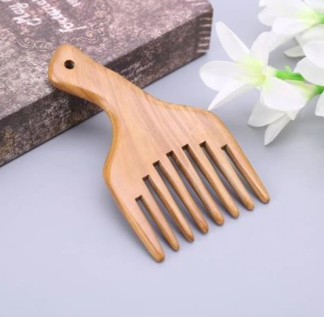Sandalwood Hair Straightener and Massage Shampoo Brush Hair Extension Comb