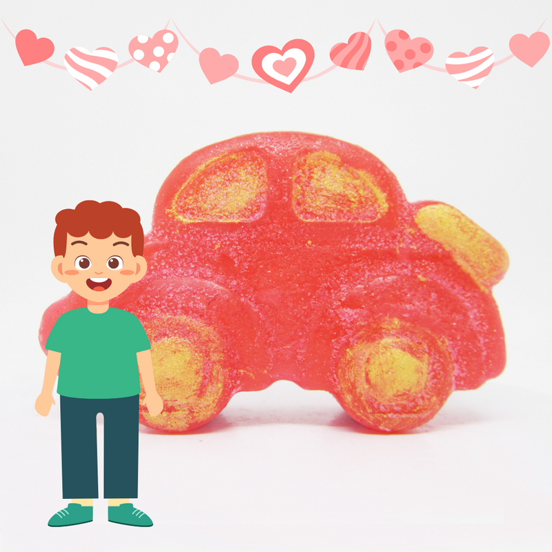RIMURIMU Handmade Kids Pink Car Natural Soap