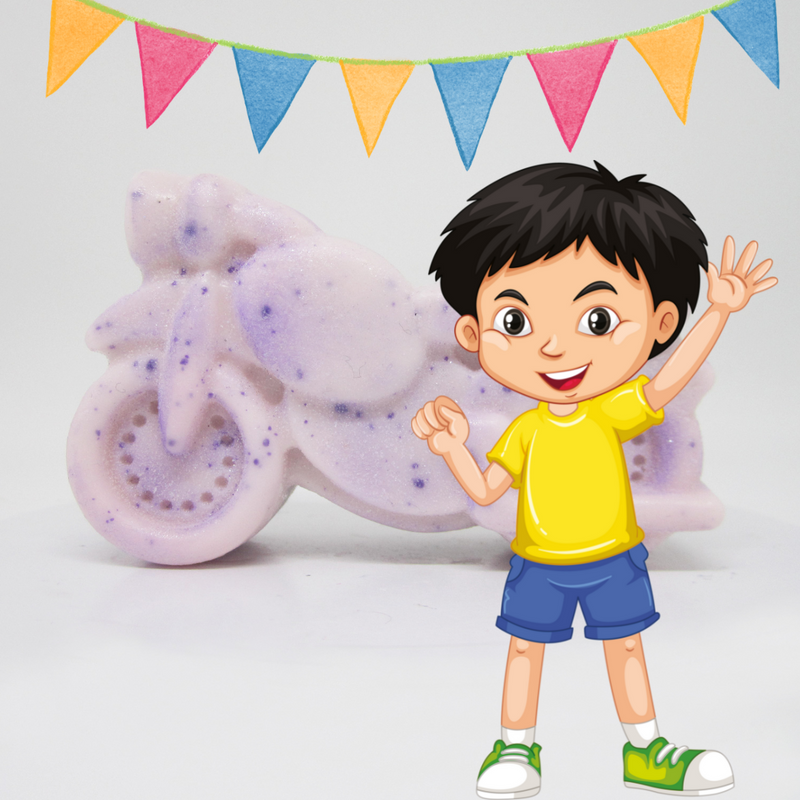 RIMURIMU Handmade Kids Blue Bike Natural Soap