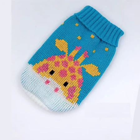 Christmas Vintage Dog Sweaters Holiday Reindeer Red Heart Style Dog Clothes New Year Soft Puppy Sweaters Warm Pet Sweaters for S
