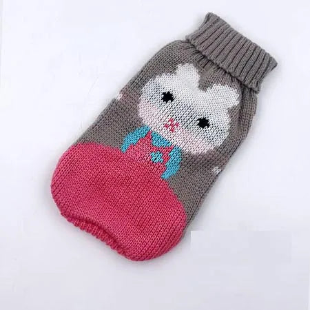 Christmas Vintage Dog Sweaters Holiday Reindeer Red Heart Style Dog Clothes New Year Soft Puppy Sweaters Warm Pet Sweaters for S