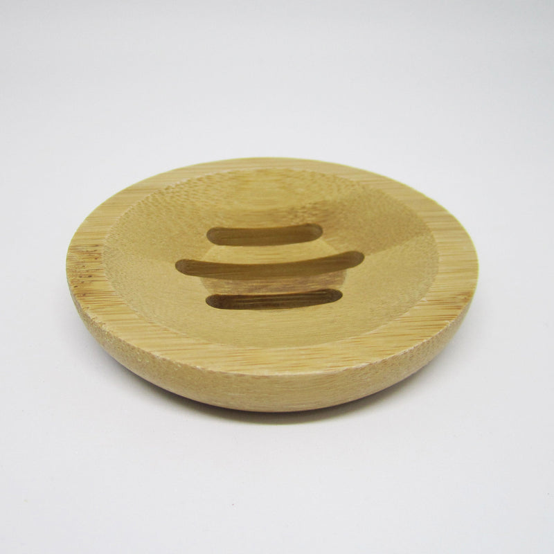 Natural Bamboo Soap Tray - Round Shaped