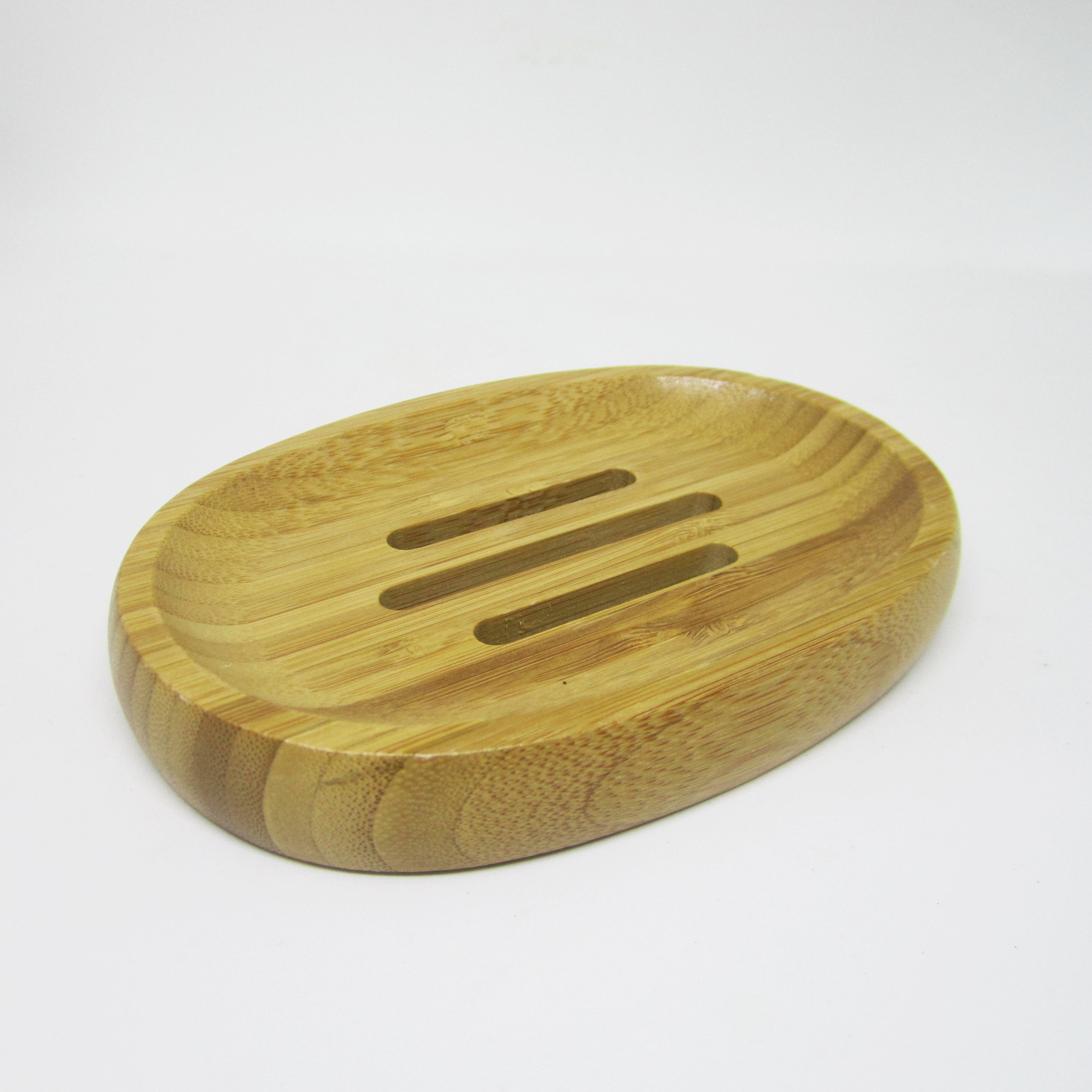 Natural Bamboo Oval Shape Soap Tray - BIG