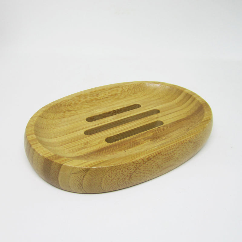 Natural Bamboo Oval Shape Soap Tray - BIG