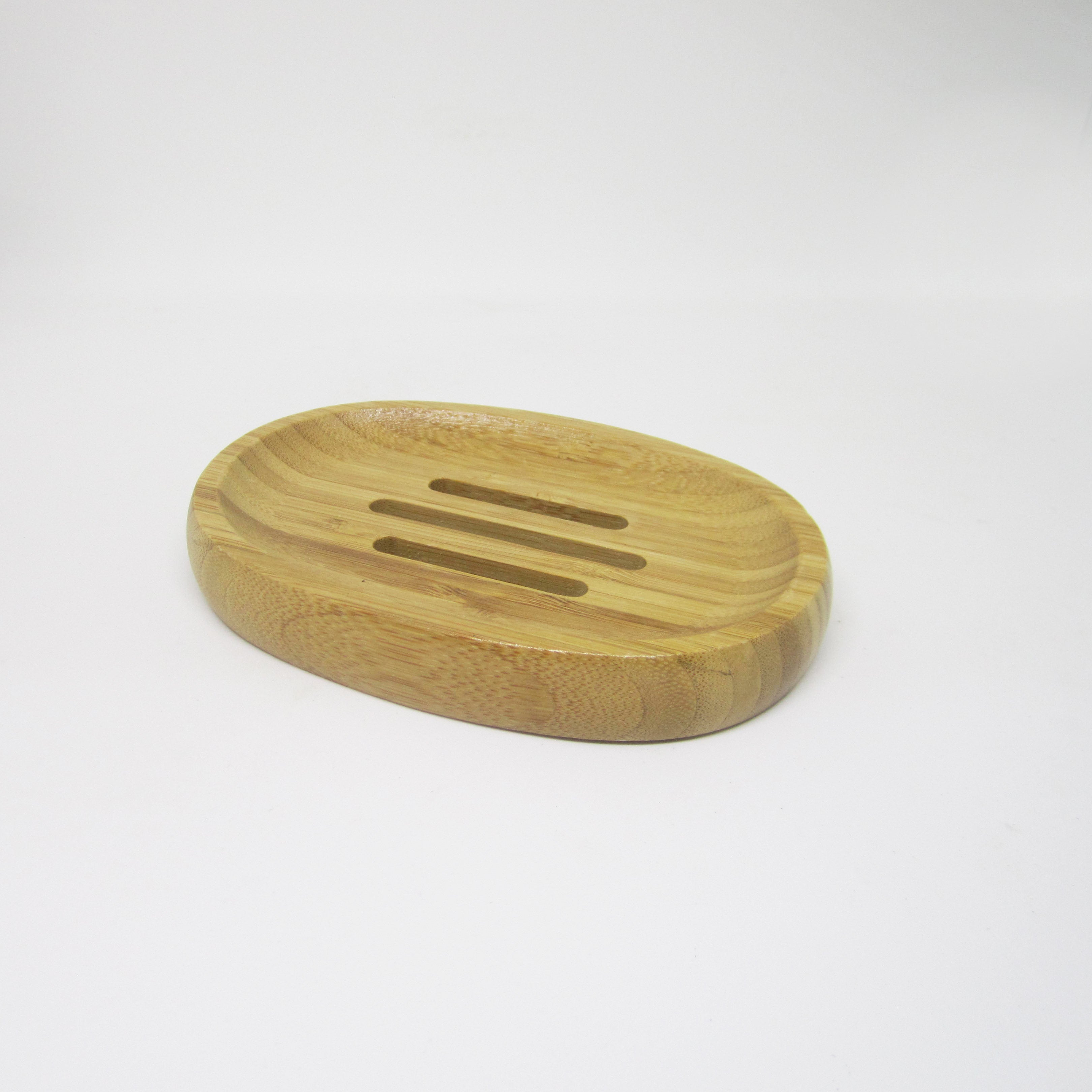 Natural Bamboo Oval Shape Soap Tray - BIG