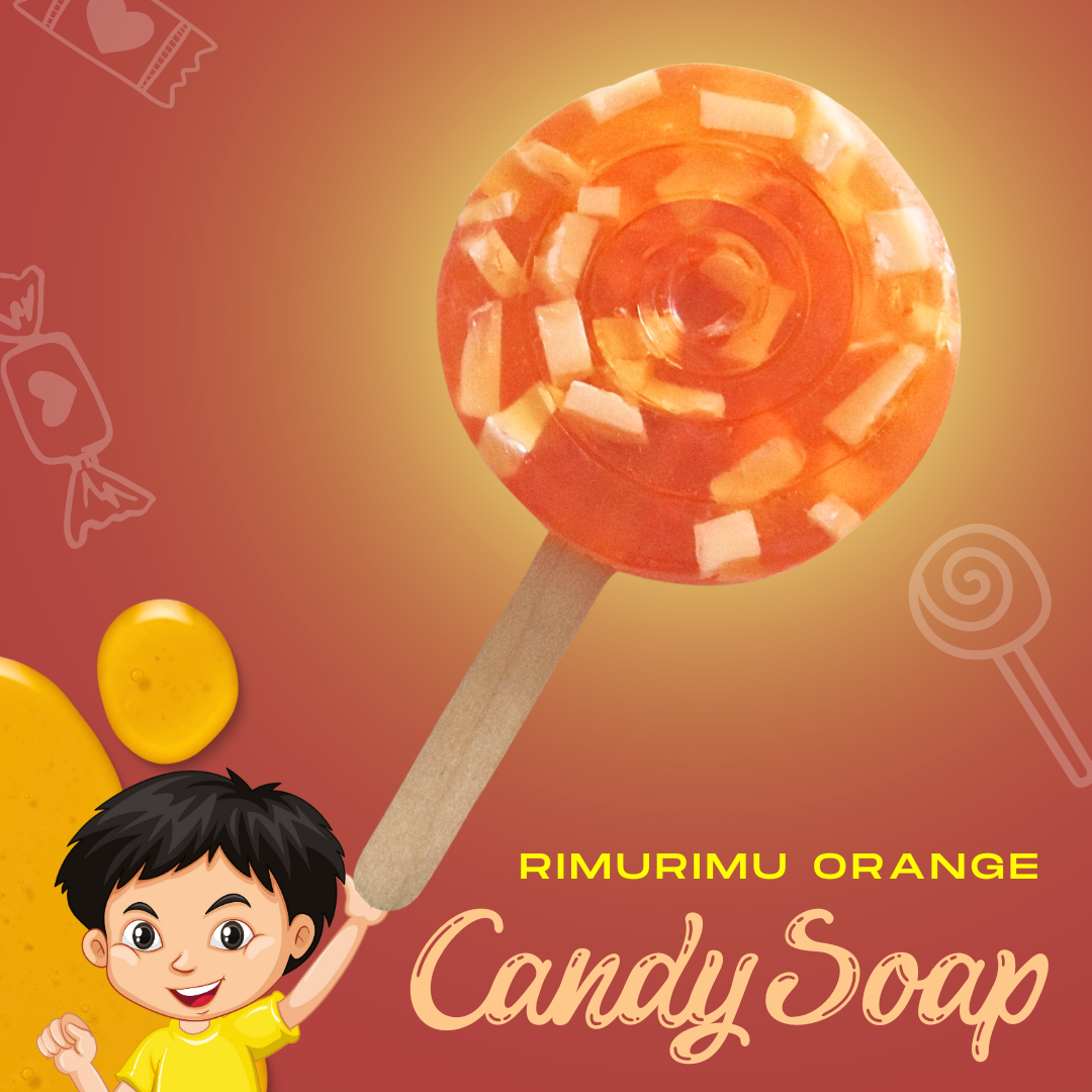 RIMURIMU Handmade Kids Orange Candy Natural Soap