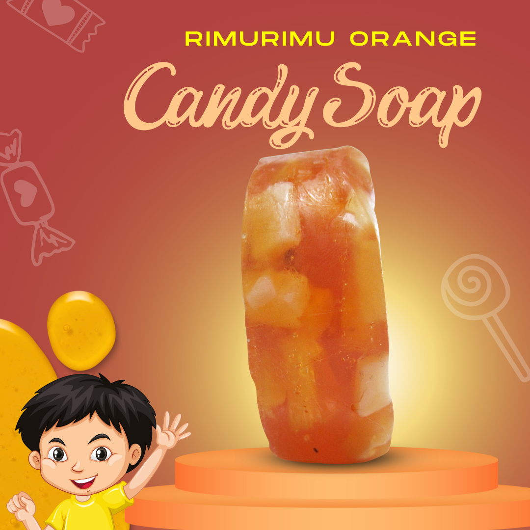 RIMURIMU Handmade Kids Orange Candy Natural Soap