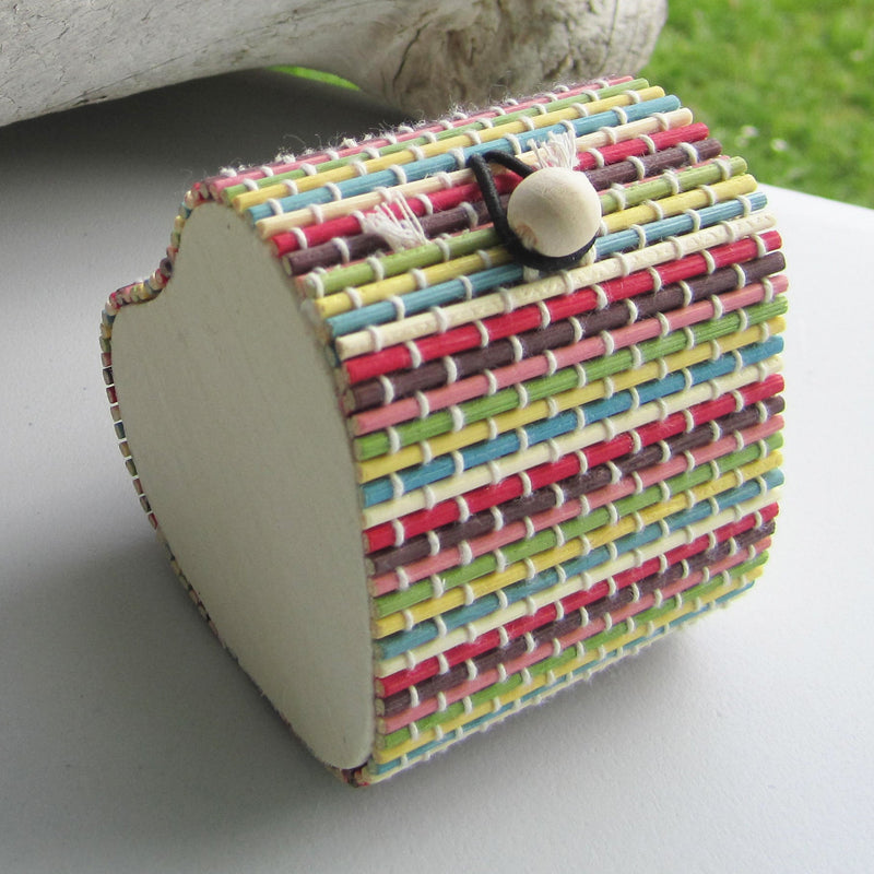Simple Cute Heart Shaped Bamboo Storage Box - Multi