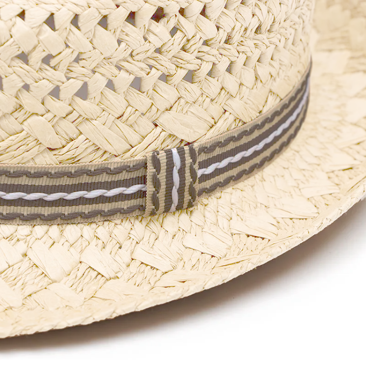 Handmade woven retro sun hat - Cream - KIDS