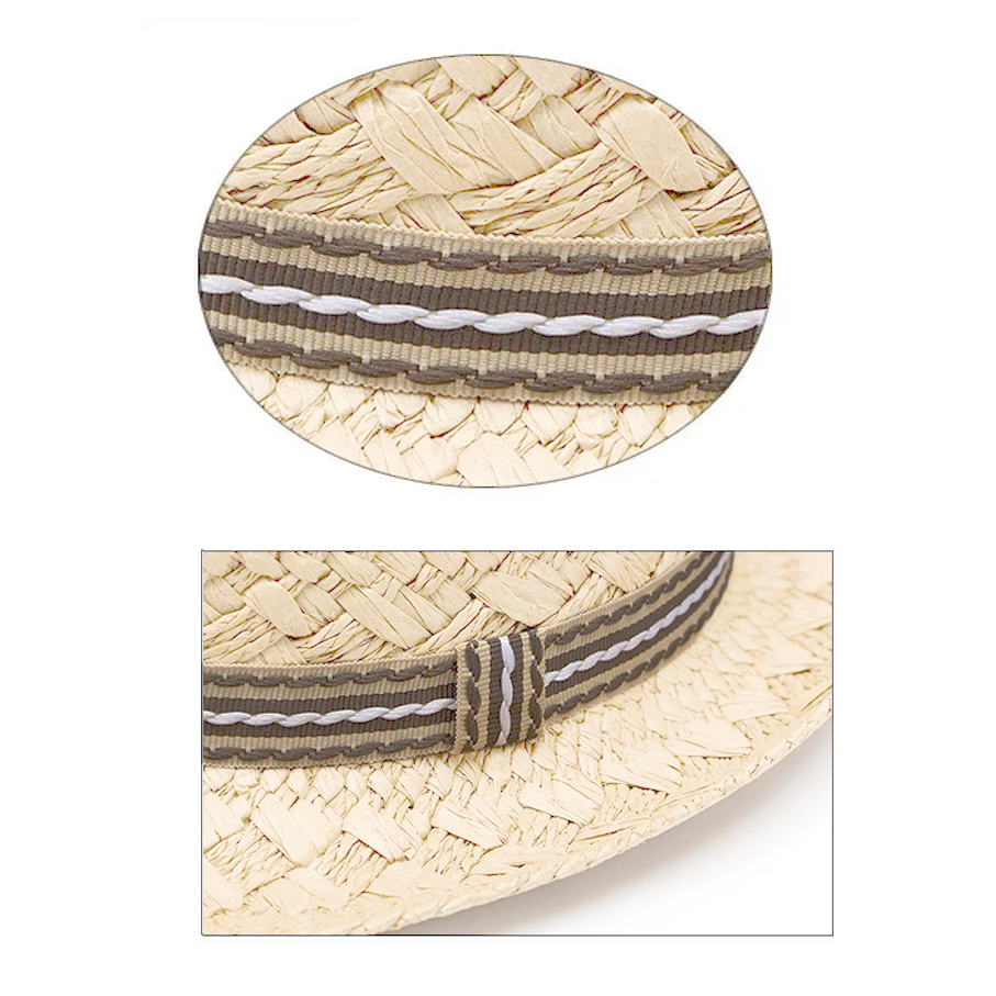 Handmade woven retro sun hat - Cream - KIDS