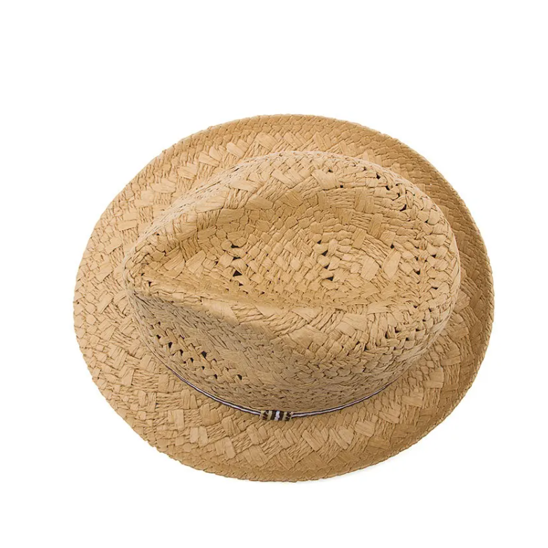Handmade woven retro sun hat - Beige - ADULTS