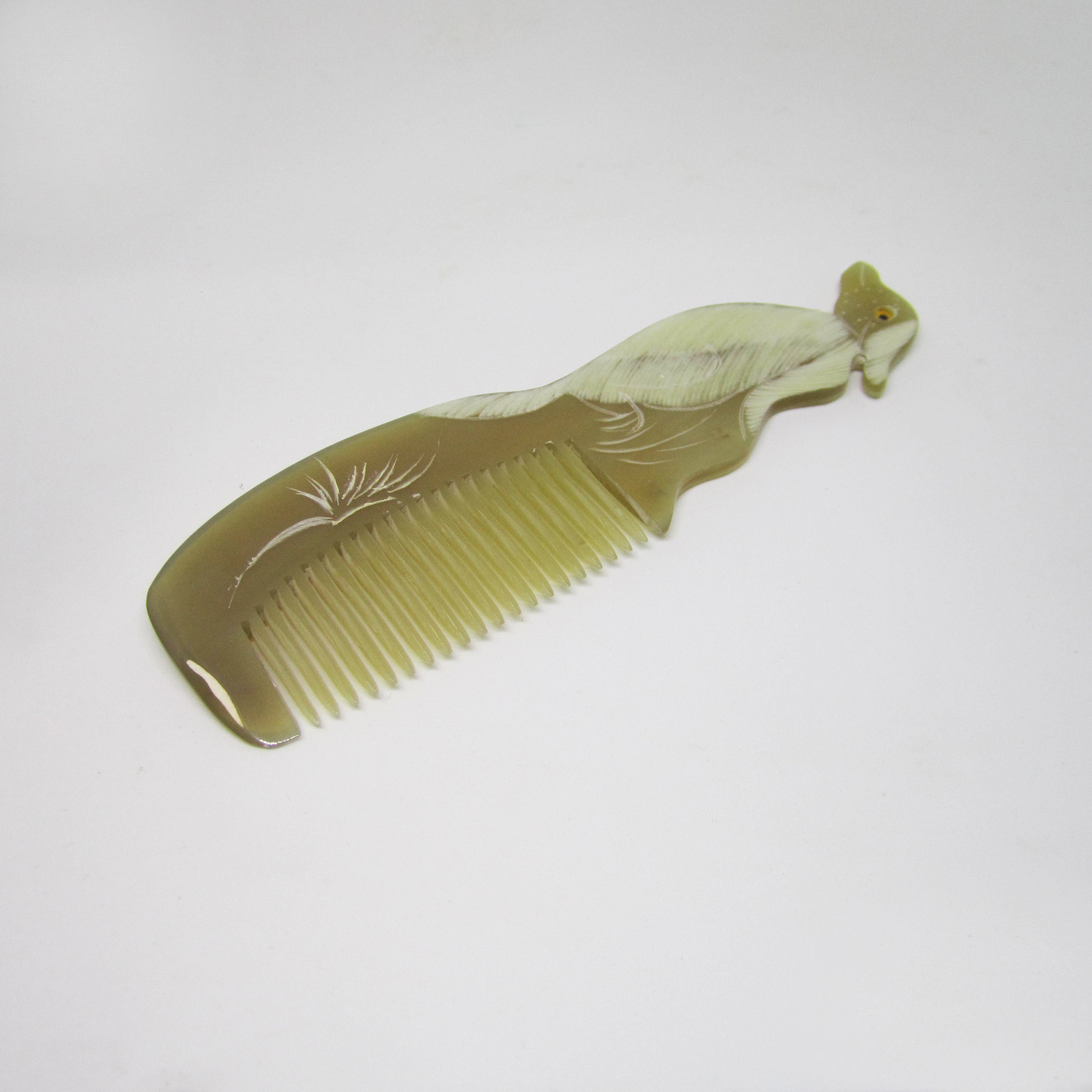 Tibet Hand Carved Yak Horn Combs - 12 (Seal)
