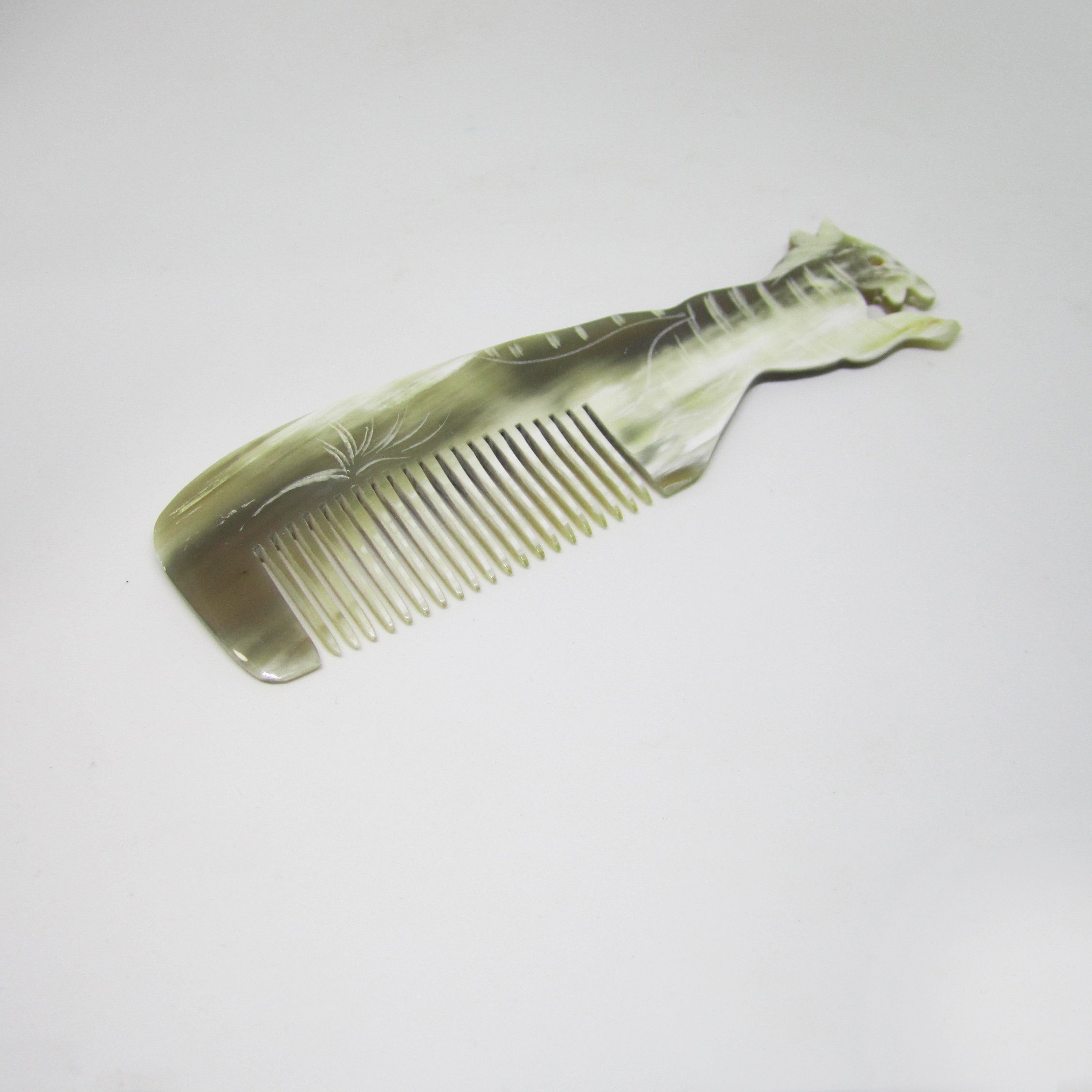 Tibet Hand Carved Yak Horn Combs - 6 (Horse)