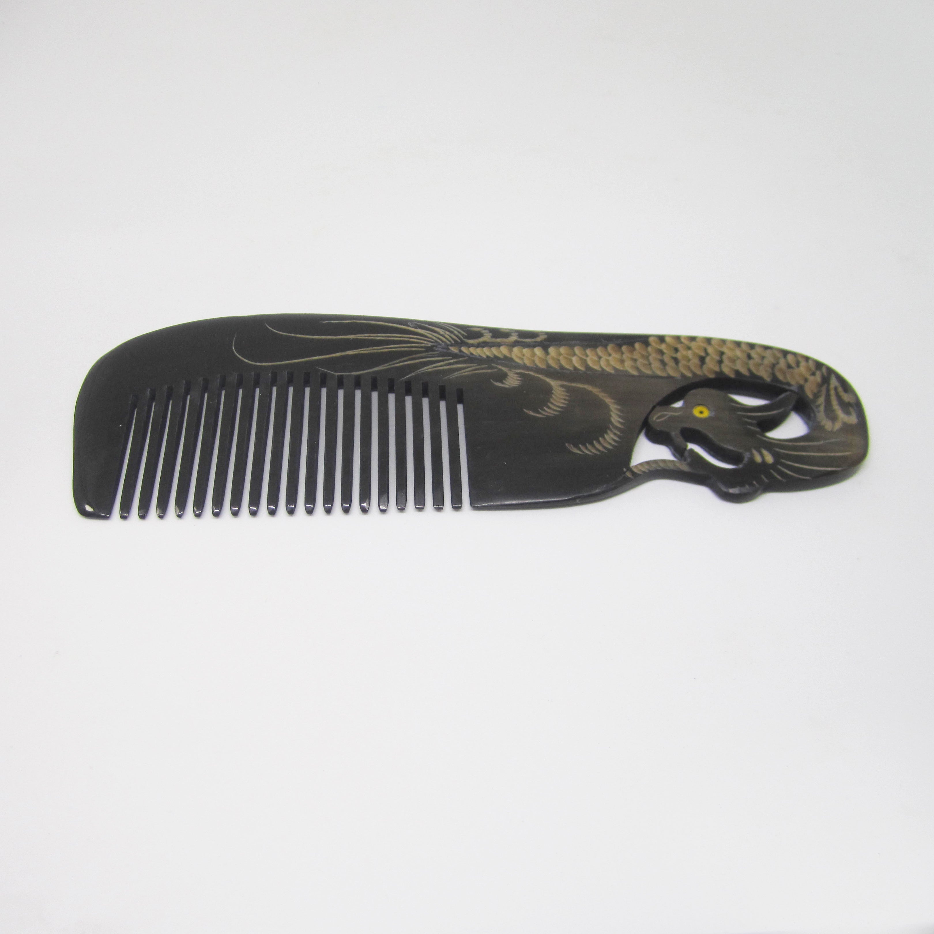 Tibet Hand Carved Yak Horn Combs - 7 (Pecan)