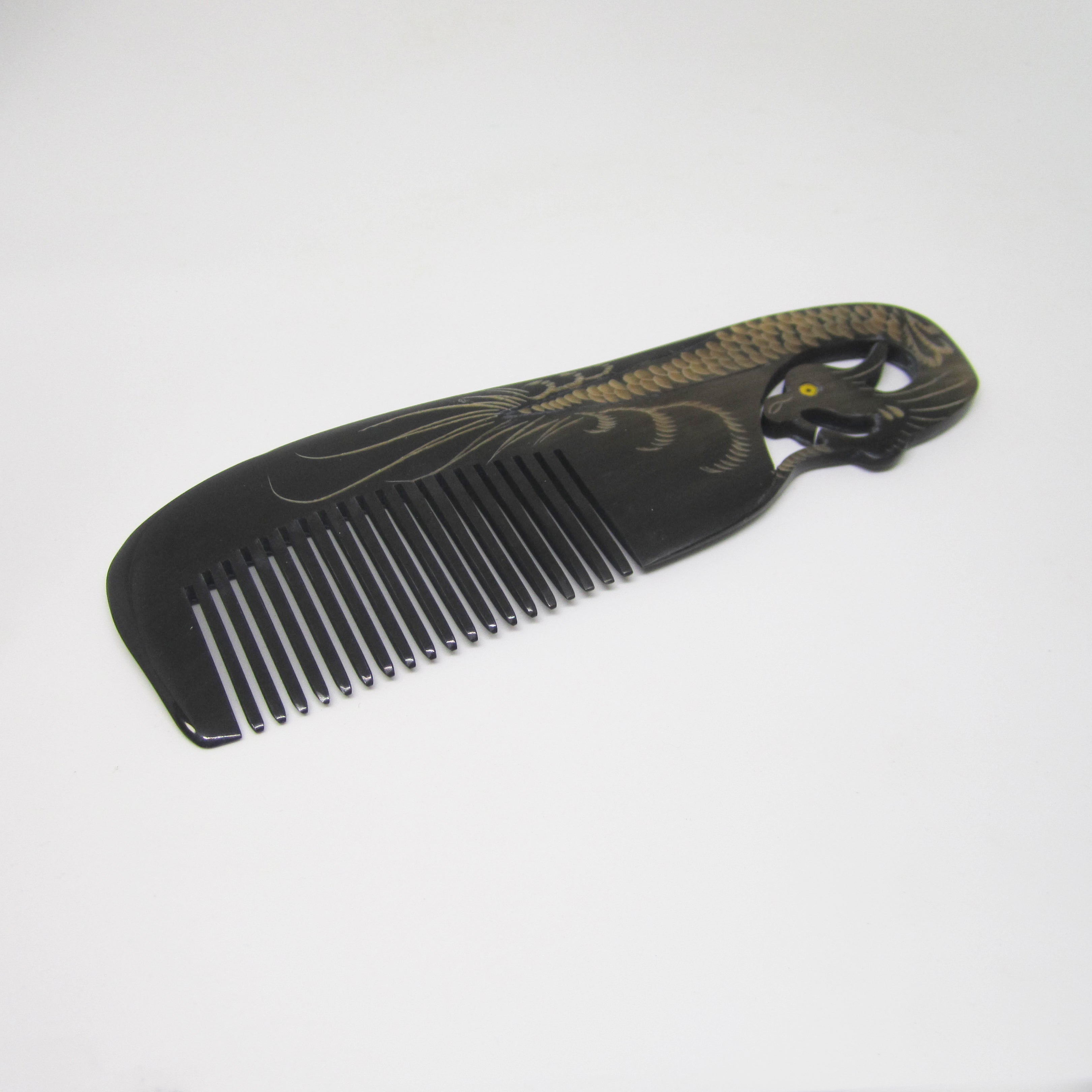 Tibet Hand Carved Yak Horn Combs - 7 (Pecan)