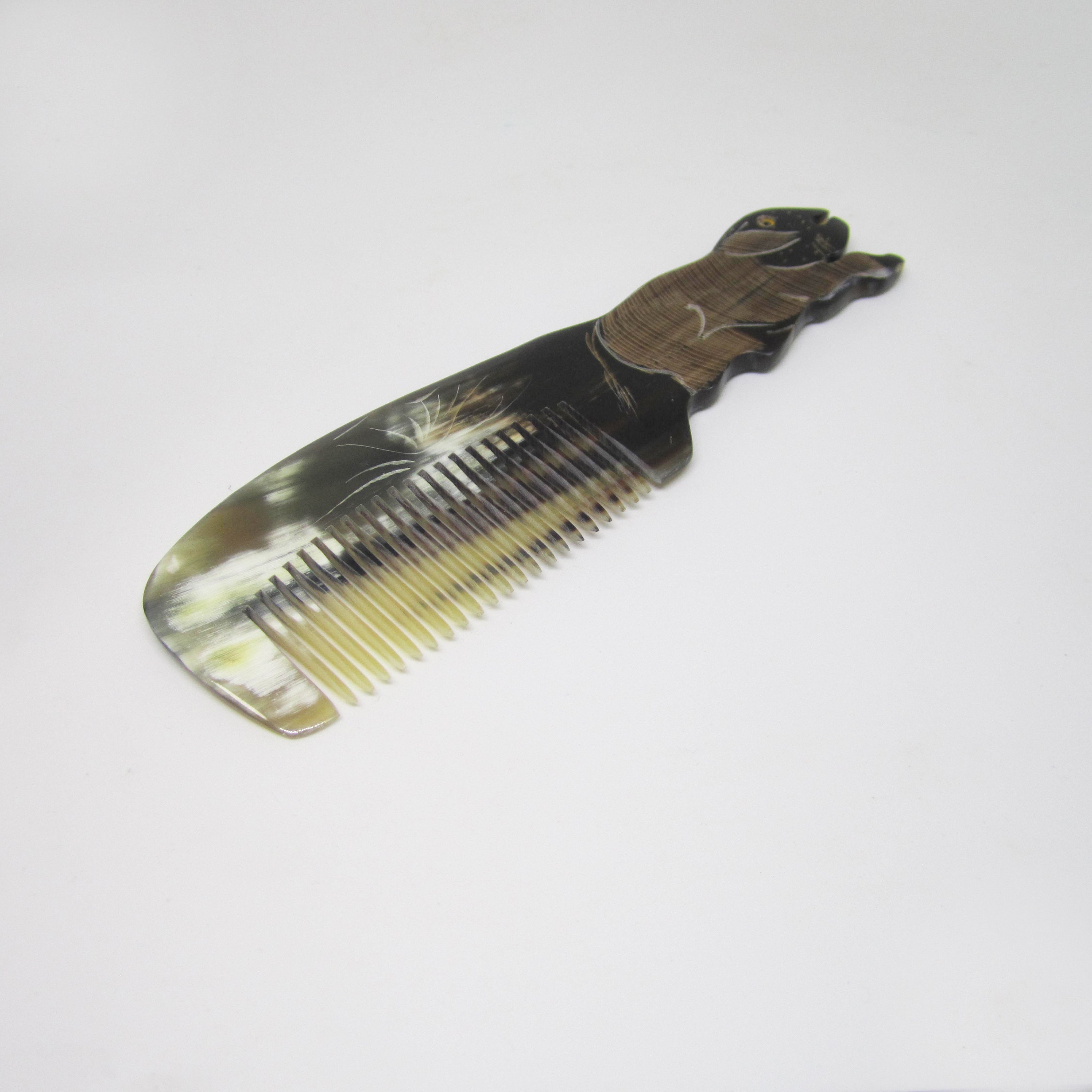 Tibet Hand Carved Yak Horn Combs - 14 (Bull)