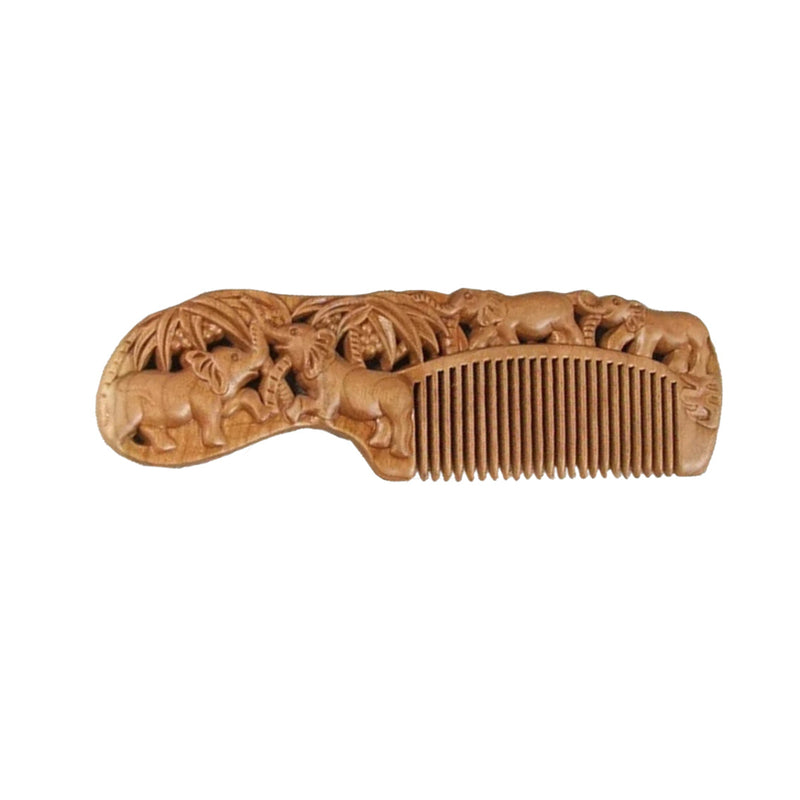 Natural Peach Wood comb (Vintage Elephant)