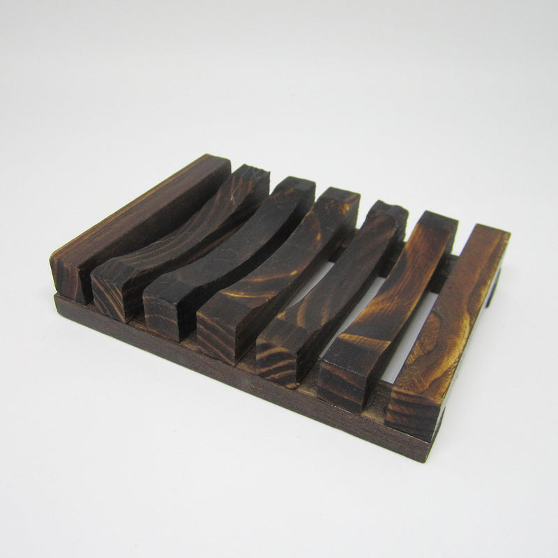 Natural Bamboo Soap Rack - Dark Oak