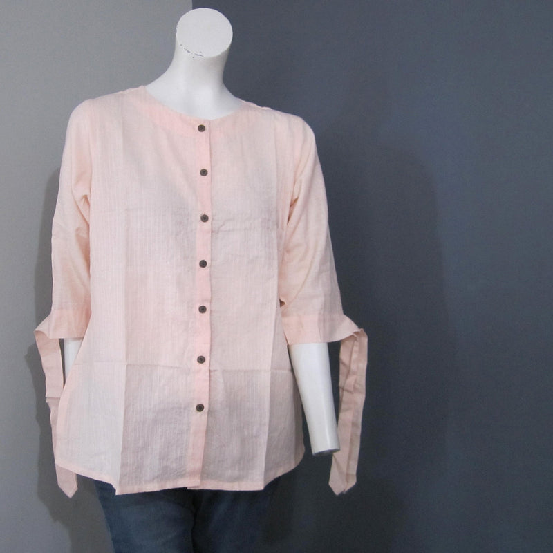 Women Cotton Dark Peach Striped Top