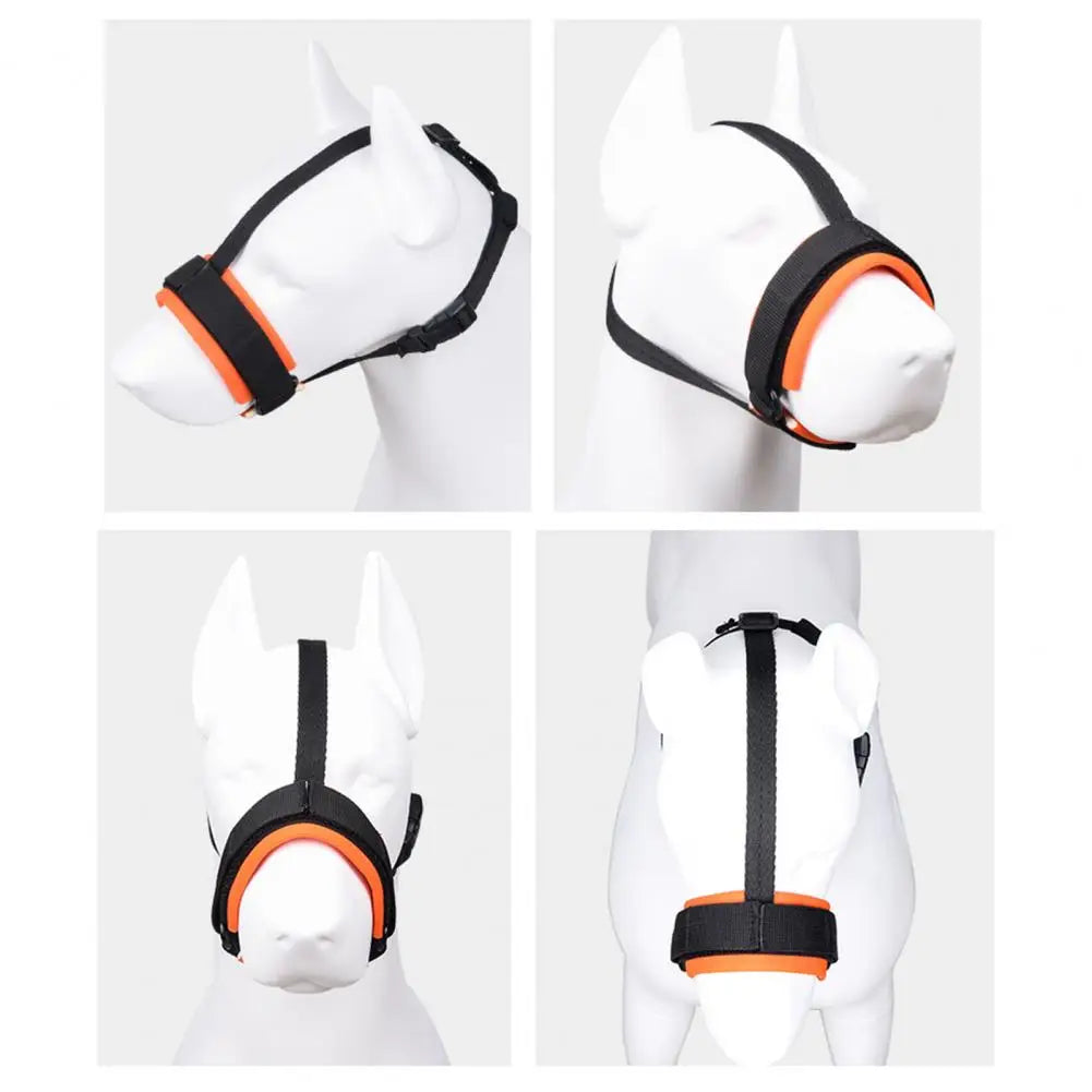 Adjustable Dog Muzzle Buckle Design Breathable Elastic Soft Nylon Puppy Anti-Biting Mouth Cover for Small Medium Large Dogs