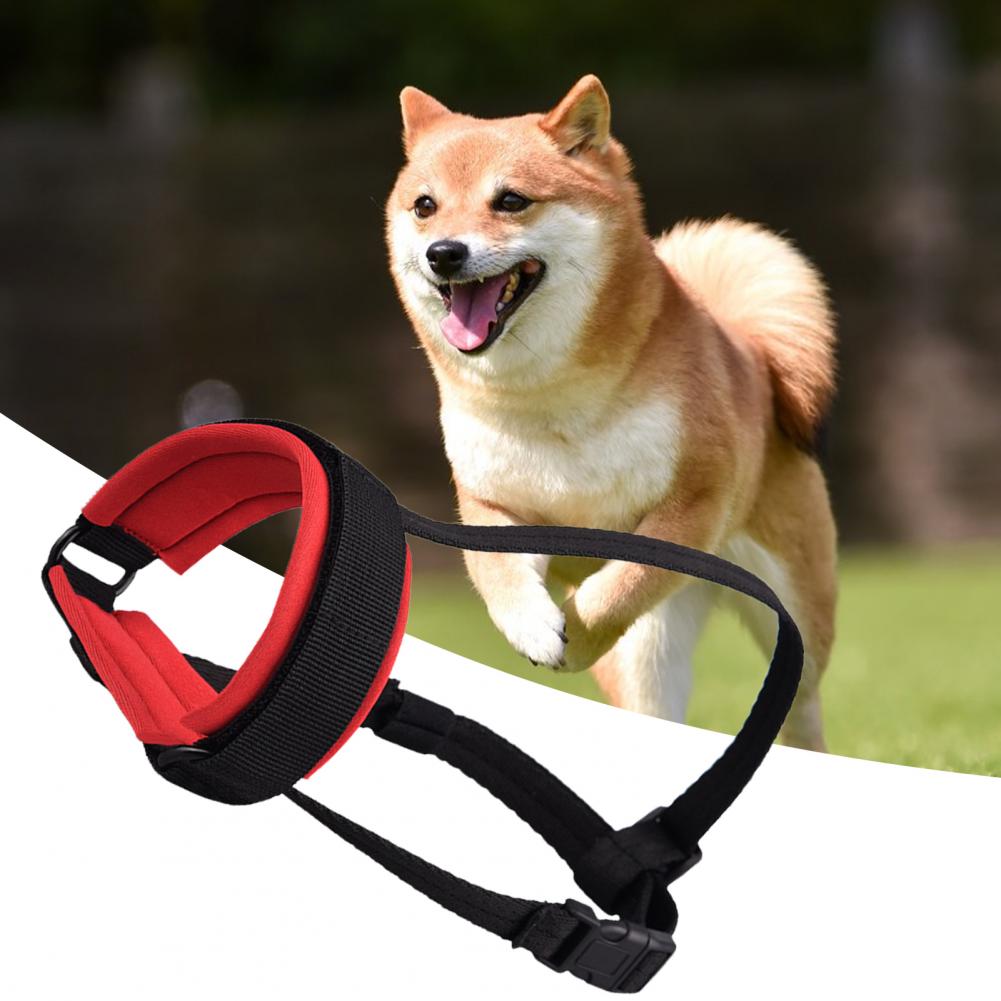 Adjustable Dog Muzzle Buckle Design Breathable Elastic Soft Nylon Puppy Anti-Biting Mouth Cover for Small Medium Large Dogs