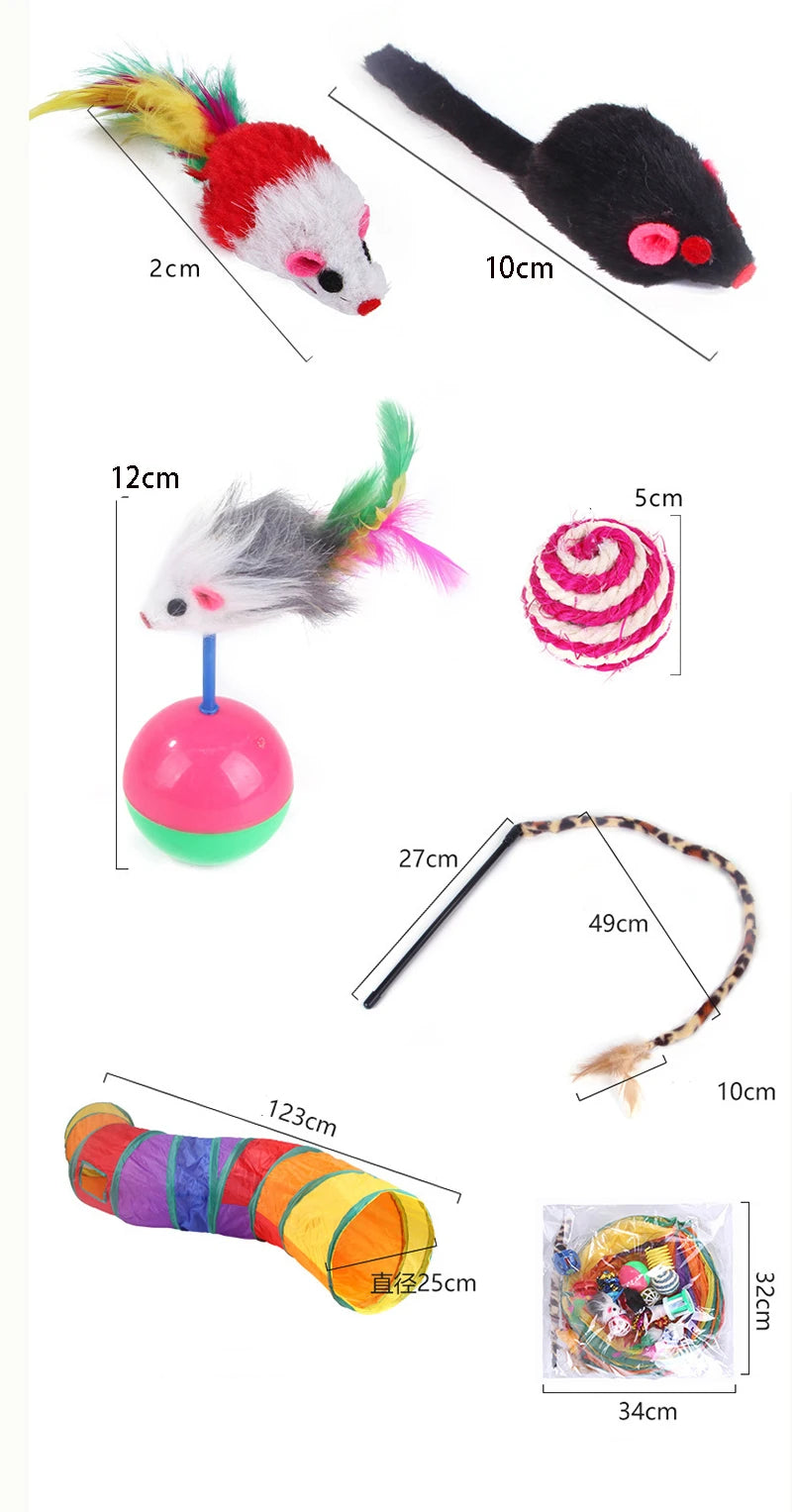 Cat Toys Cat Kitten Play Tunnel Mouse Shape Balls Foldable Chat Funny Cat Tent Mouse Supplies Simulation Fish