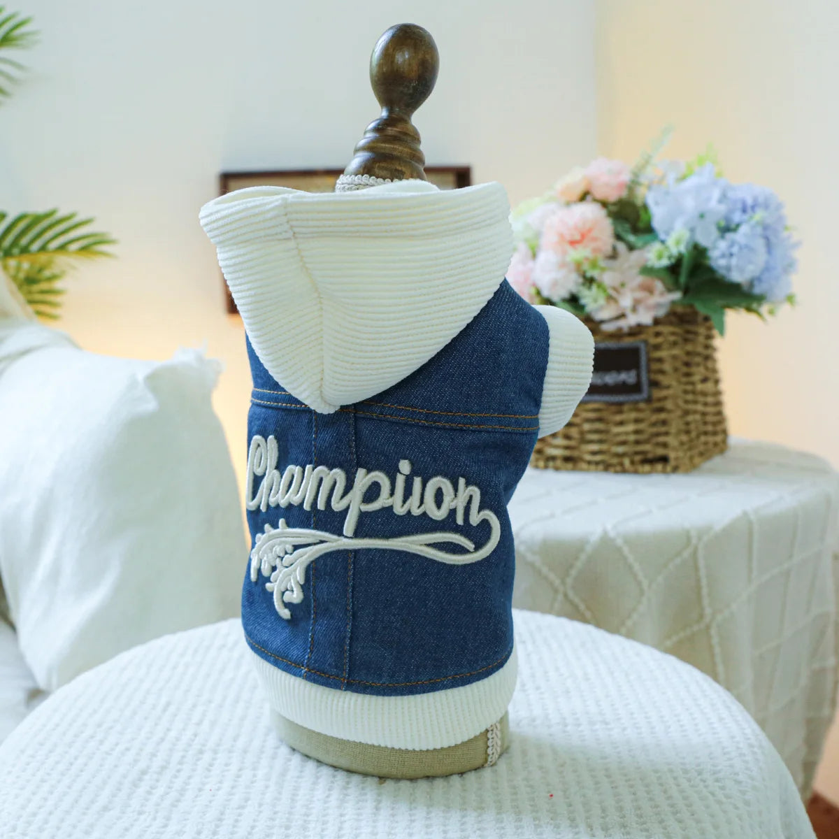 1PC Pet Clothing Spring and Autumn Velvet Handsome Champion Cowboy Hat Coat Suitable for Small and Medium sized Dogs