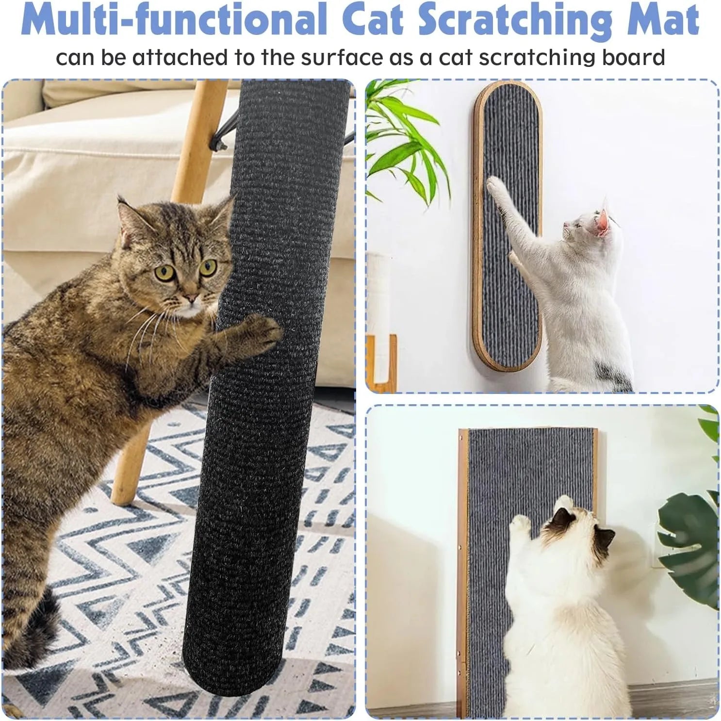 Scratching mat pet carpet with self-adhesive furniture protector