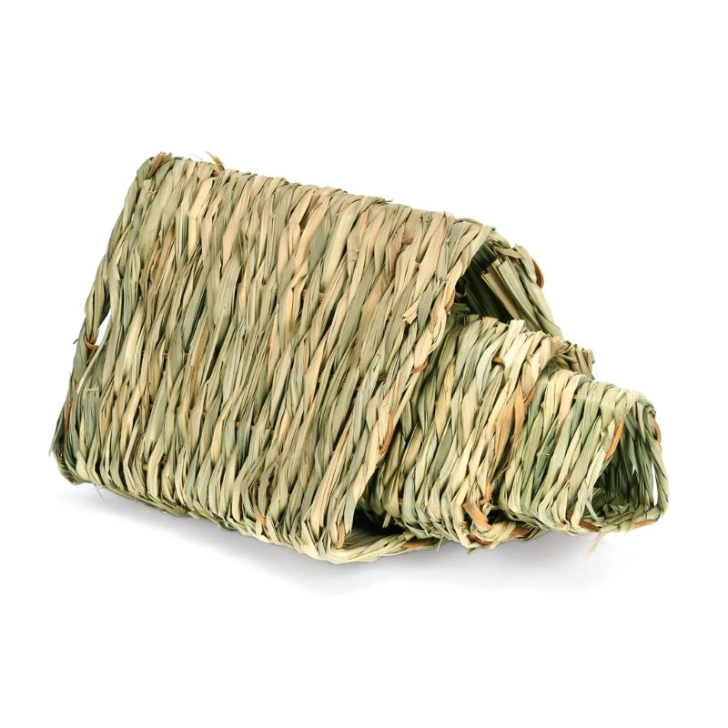 Natural straw woven bunny rabbit, hamsters, chinchillas, mice and other small pets nest tunnel