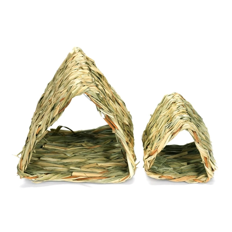 Natural straw woven bunny rabbit, hamsters, chinchillas, mice and other small pets nest tunnel