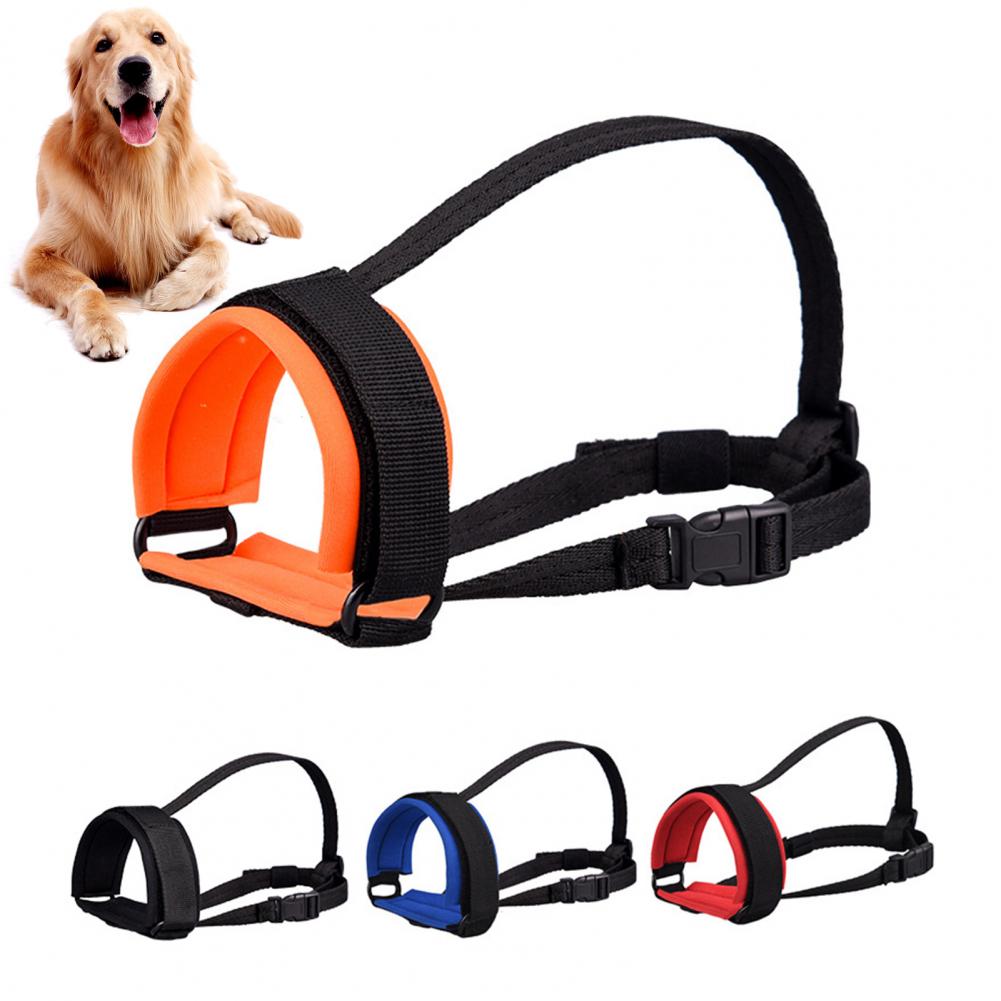 Adjustable Dog Muzzle Buckle Design Breathable Elastic Soft Nylon Puppy Anti-Biting Mouth Cover for Small Medium Large Dogs