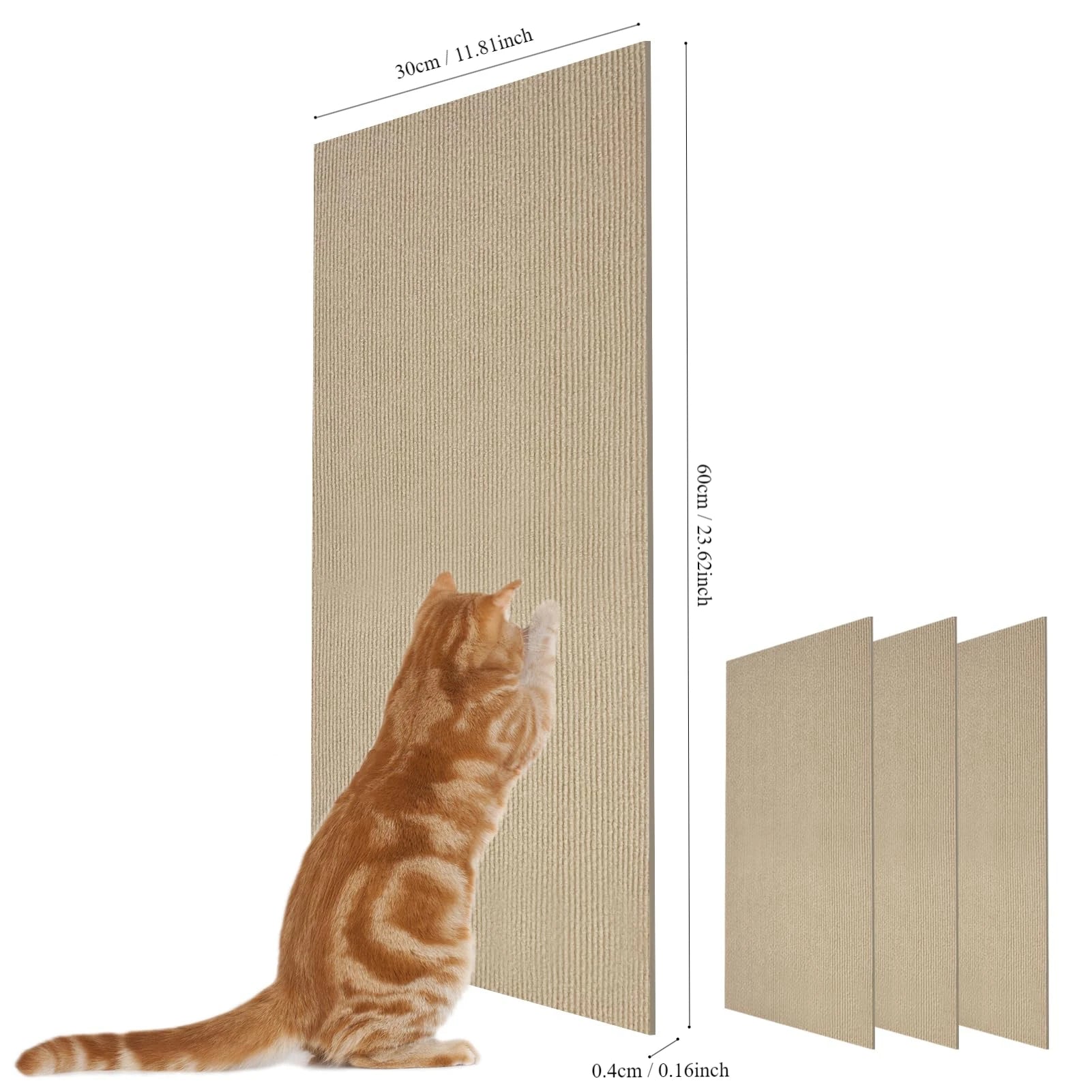 Scratching mat pet carpet with self-adhesive furniture protector