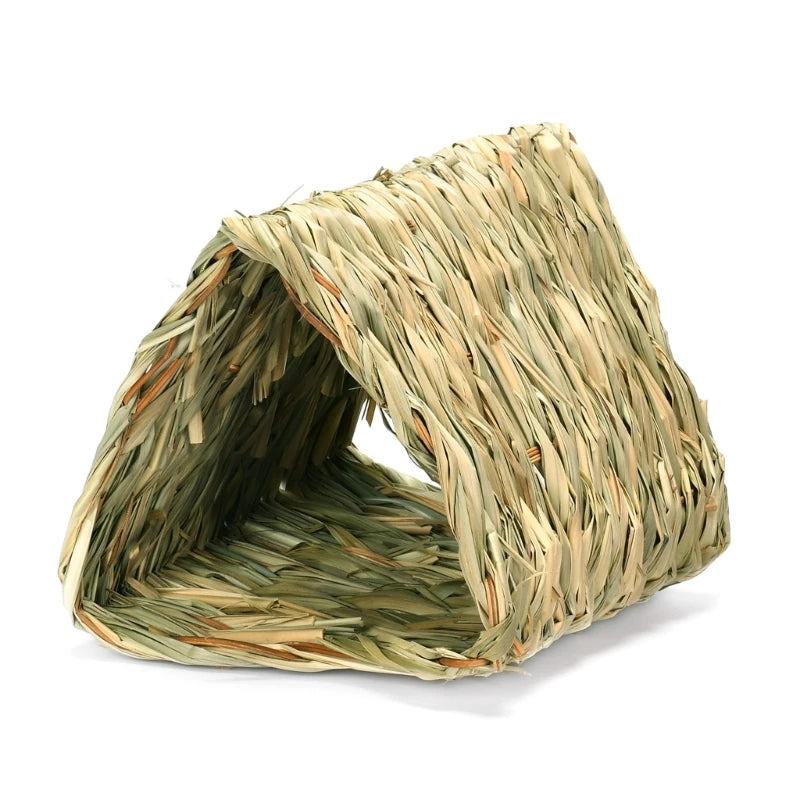 Natural straw woven bunny rabbit, hamsters, chinchillas, mice and other small pets nest tunnel