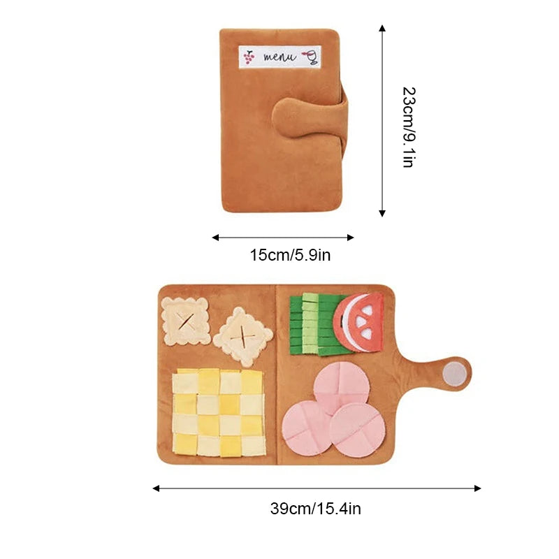 Menu Shape Cute Hidden Food Smell Mat Training Puzzle Dog Slow Food Mat Detoxing Physical Consumption Interactive Pet Smell Toy